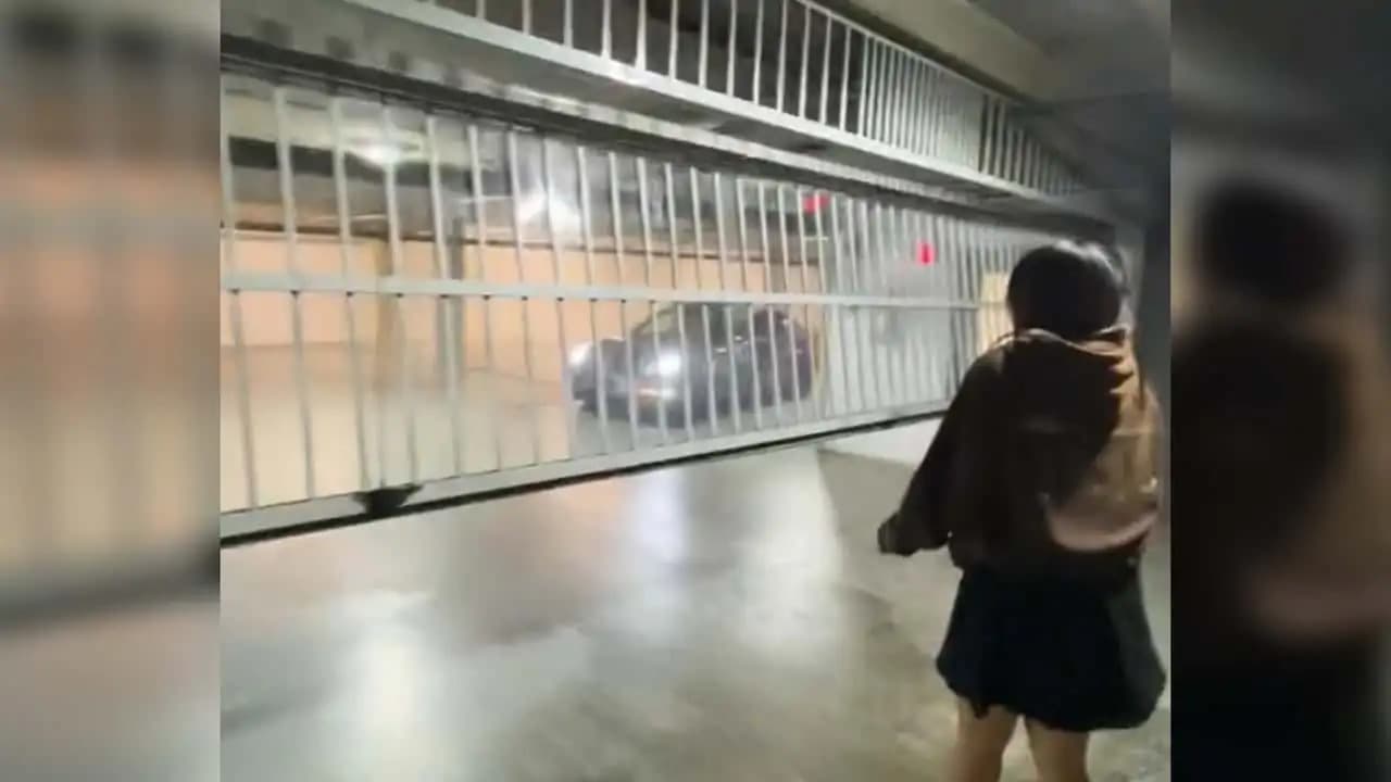 Tato Tesla se díky funkci Smart Summon dostala ze zamčené garáže