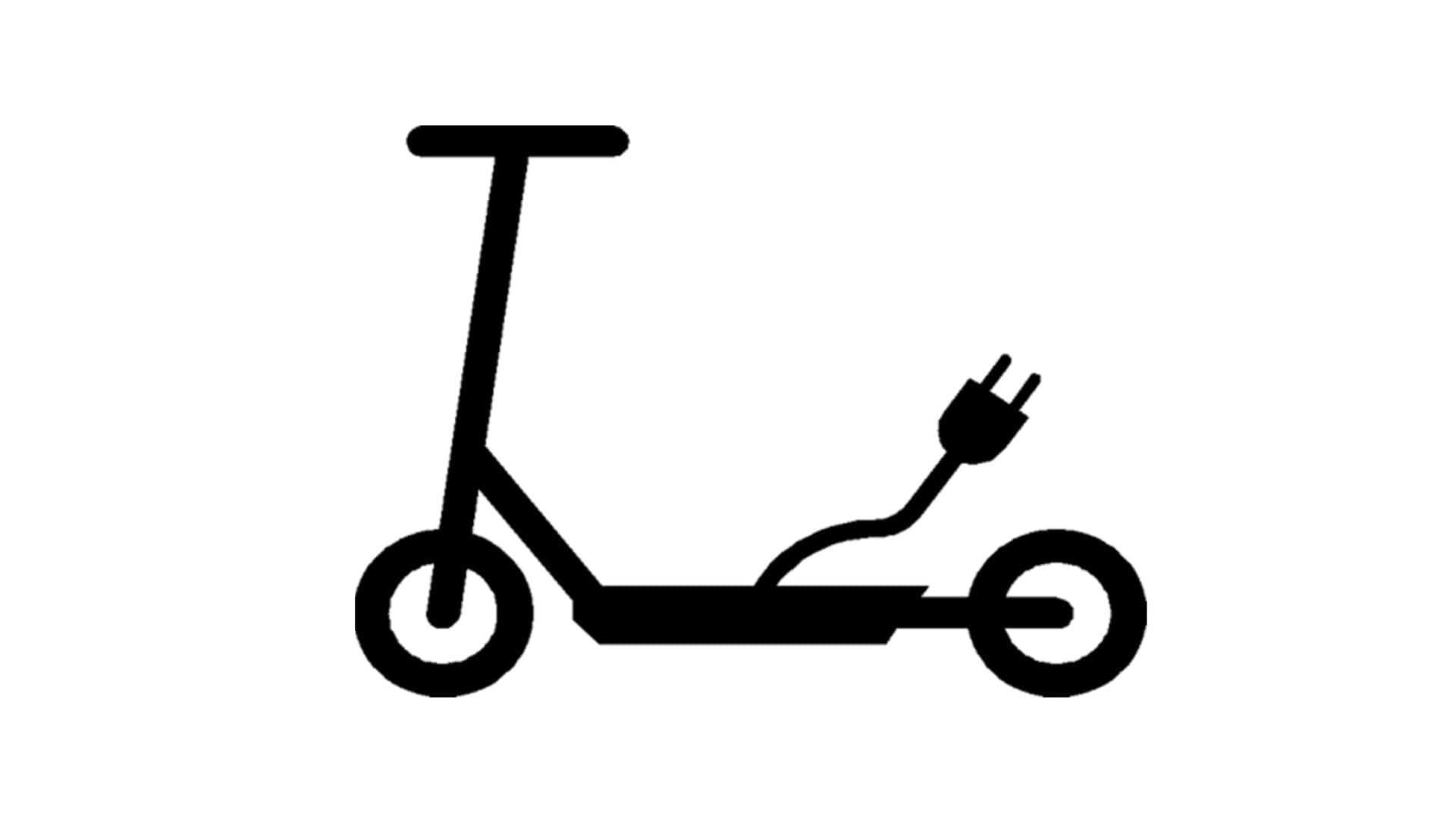 Symbol elektrokoloběžky pro dopravní značky