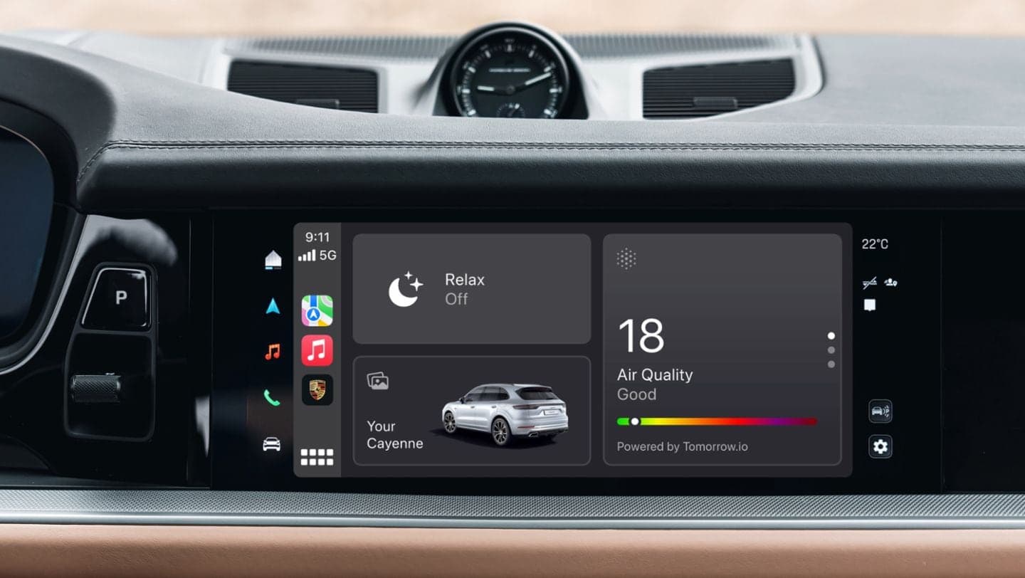 Nové Apple CarPlay druhé generace v Porsche Taycan (2025)