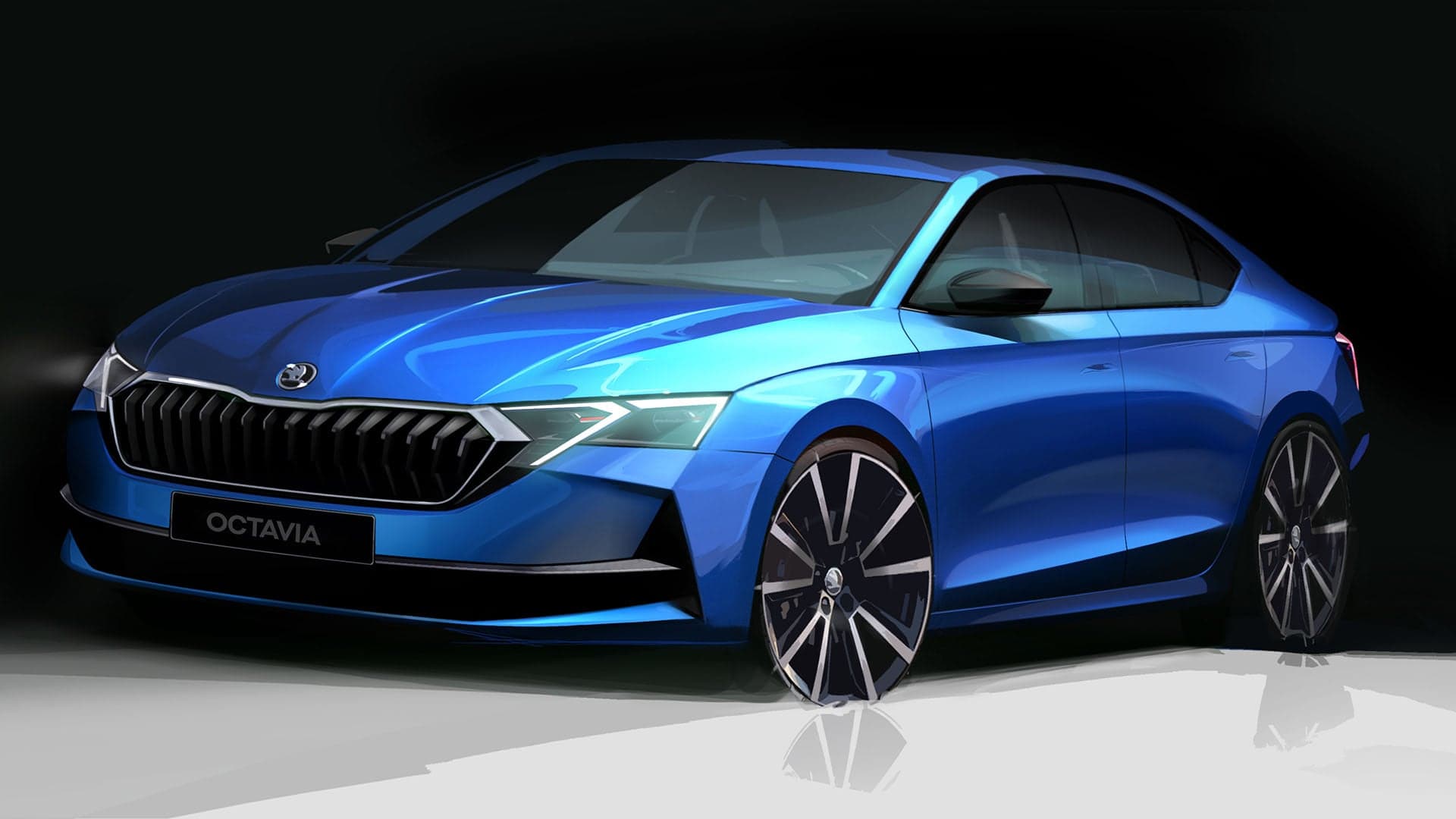 Škoda Octavia 2024 design render skica