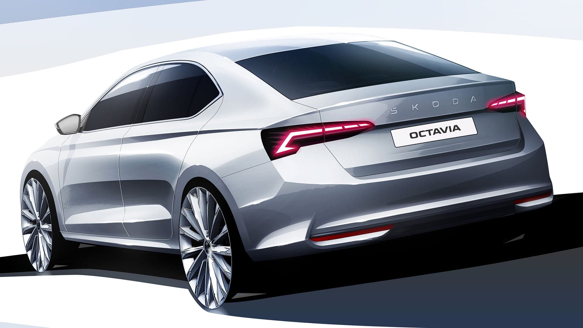 Škoda Octavia 2024 design render skica