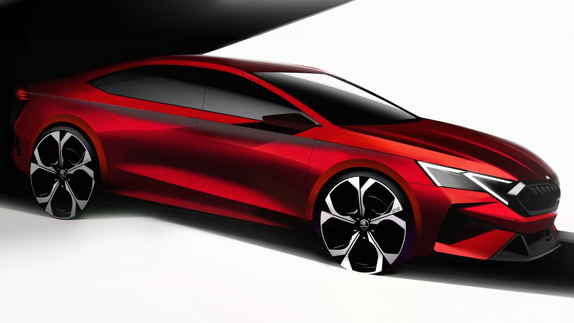 Škoda Octavia RS 2024 design render skica