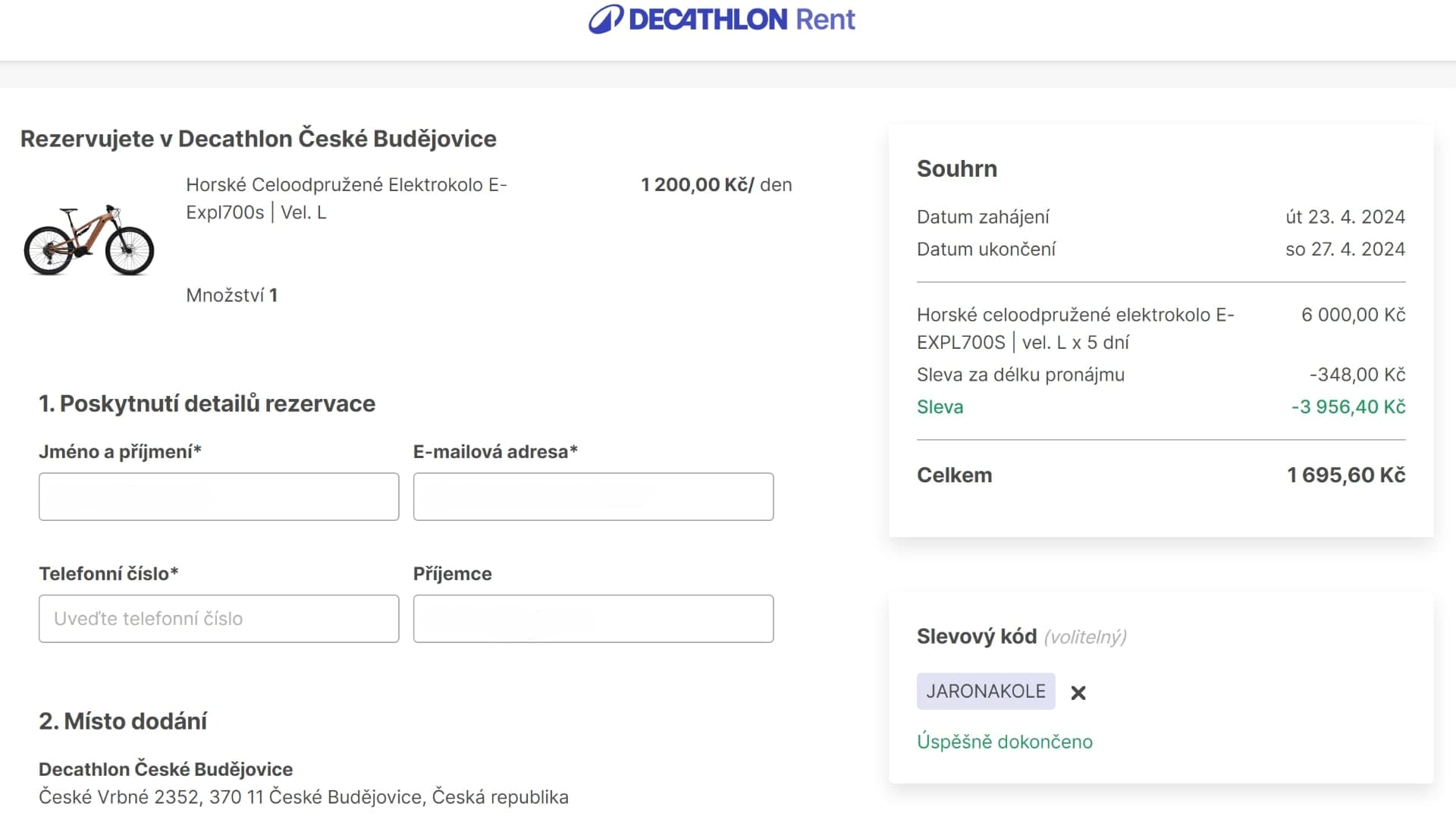 Decathlon elektrokola rent sleva