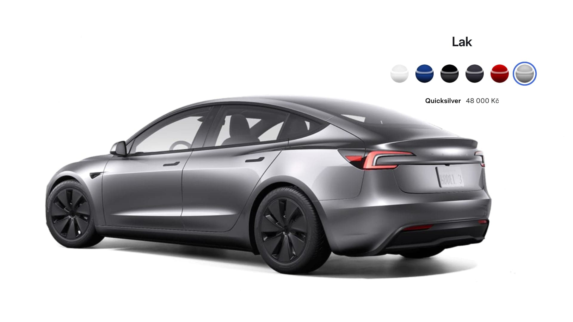 Nová barva Quicksilver v konfigurátoru Tesly Model 3