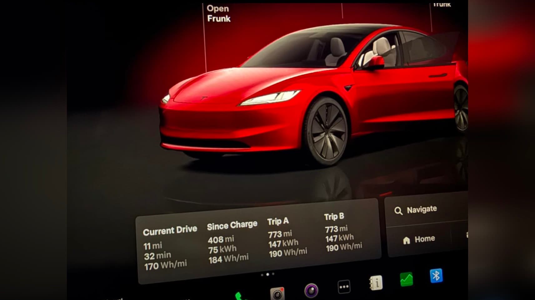 Tesla Model 3 Long Range RWD překonala deklarovaný dojezd | foto: x.com/dkrasniy