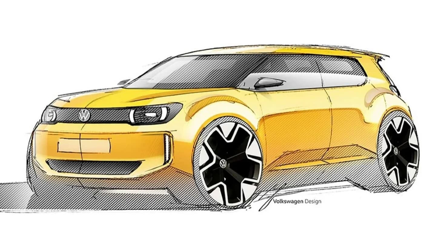 Skica bočního pohledu Volkswagenu ID.1 | foto: Volkswagen