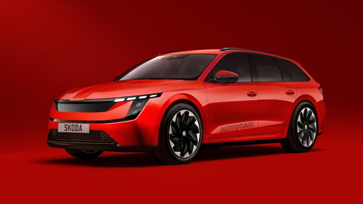 Neoficiální render elektrické Škody Octavia | foto: Autocar