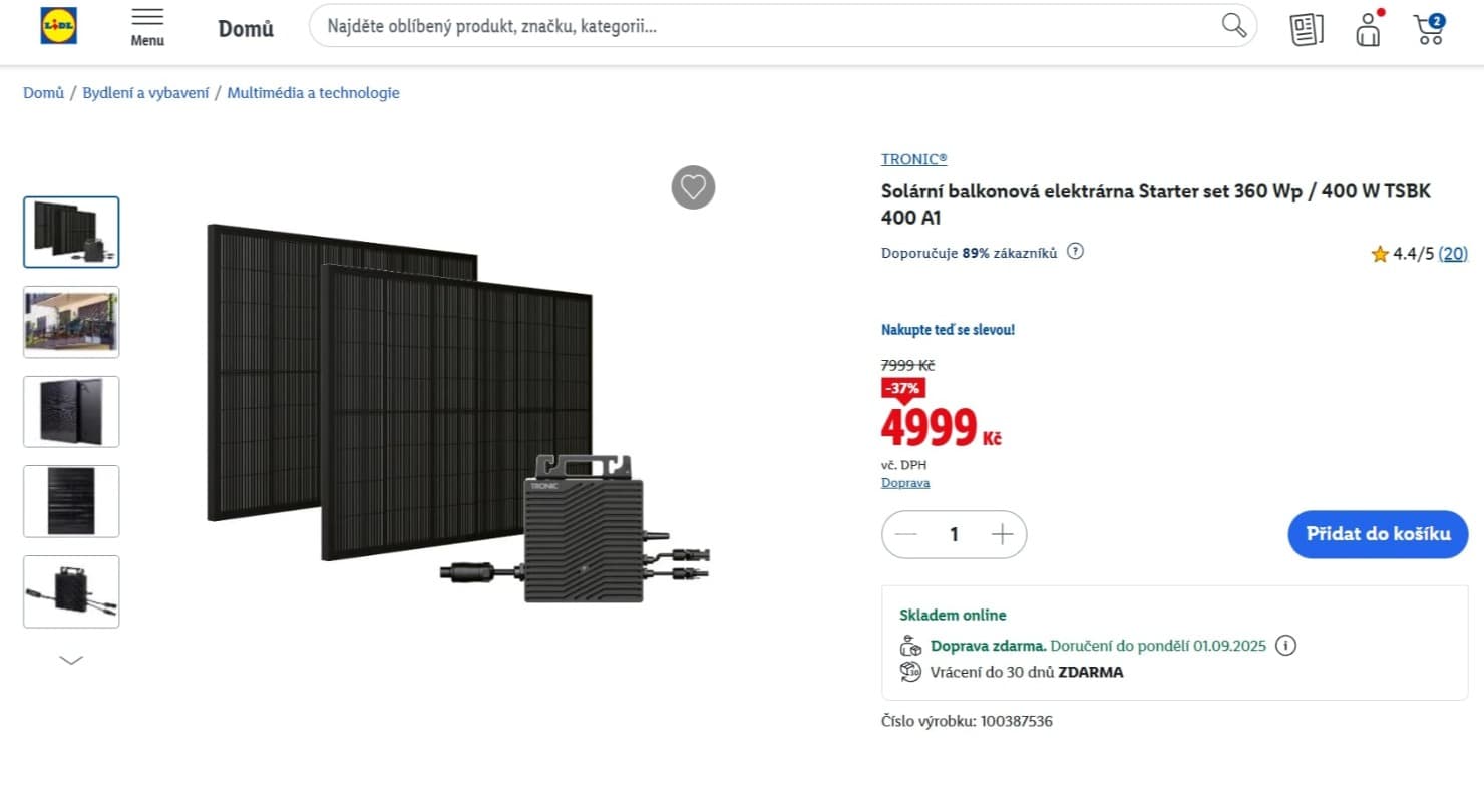 Samostatně fungující mini balkonová elektrárna | foto: Richard Šimáček