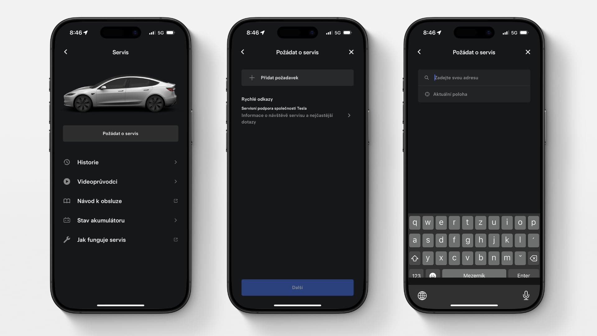 Mobilní servis se objednává přes aplikaci Tesla | foto: Luboš Srb