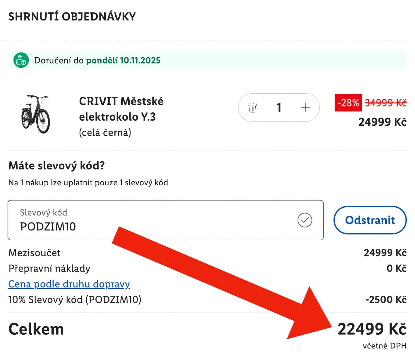 Objednání elektrokola Crivit Y.3 z Lidlu | Zdroj: Lidl, úprava: Luboš Srb