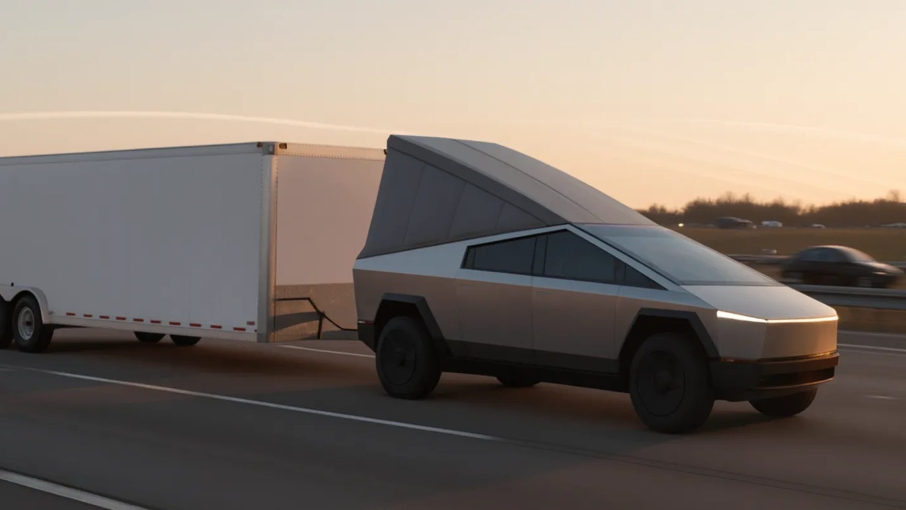 Vizualizace Tesly Cybertruck s nafukovacím deflektorem | Zdroj: Electrek