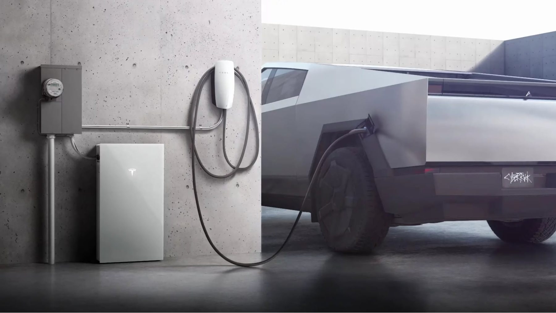 Tesla PowerShare Gateway umožňuje připojit Cybertruck k domácnosti a využívat energii z baterie k napájení osvětlení a spotřebičů | Zdroj: Tesla