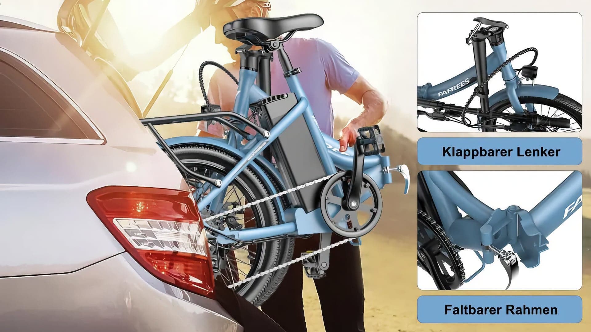 Skládací konstrukce elektrokola Fafrees F20 Light | Zdroj: Kaufland