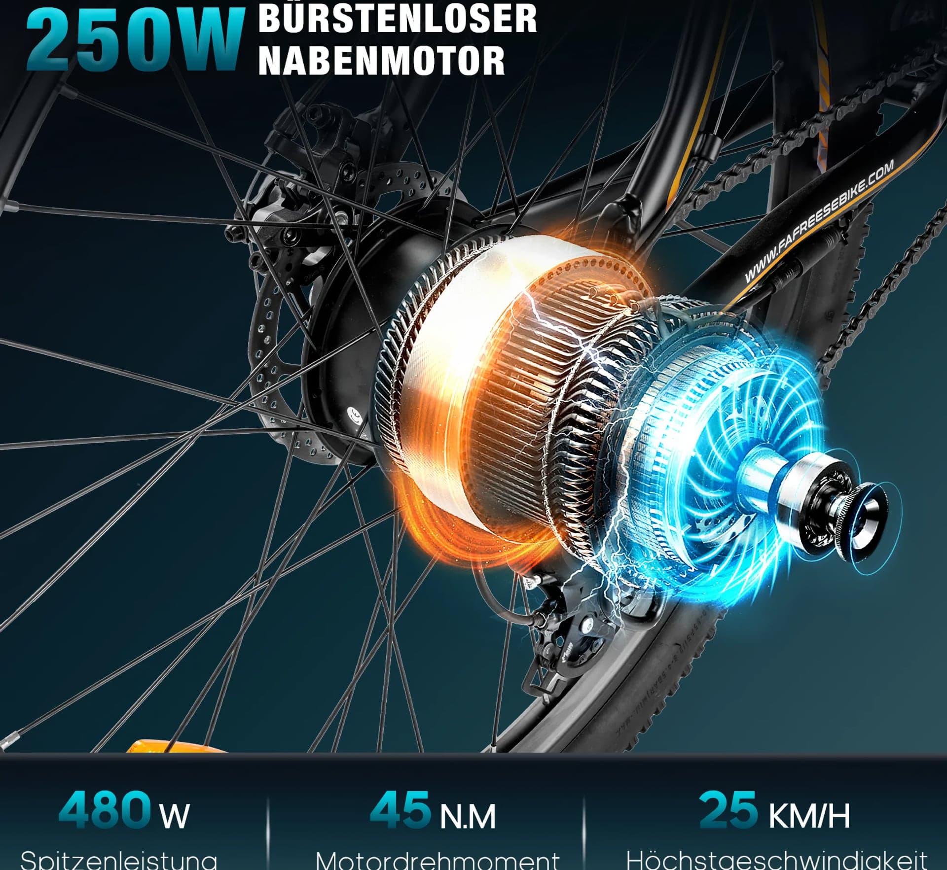 Elektrokolo FAFREES F28 MT, detail elektromotoru | Zdroj: Kaufland