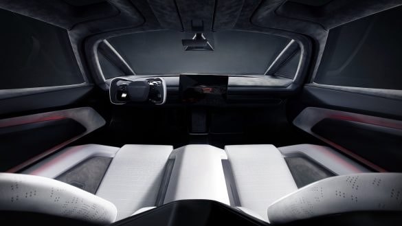 Tesla ukázala kokpit Roadsteru 2. Červené rozhraní se inspirovalo stíhačkami